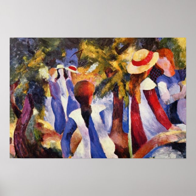 Pôster Vintage August Macke Girl No Campo (Frente)