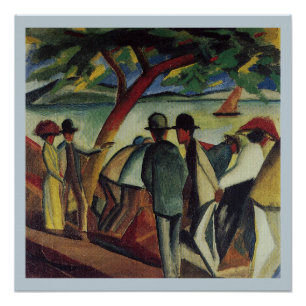 Pôster Vintage August Macke Walkers No Lago