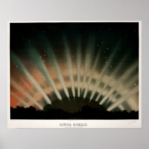 Poster Vintage Aurora Borealis melhorada