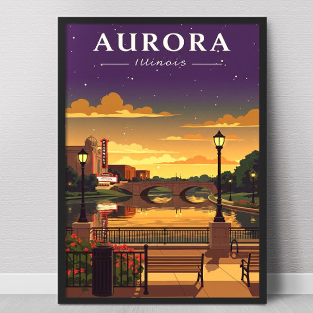 Poster Vintage Aurora Illinois (Criador carregado)