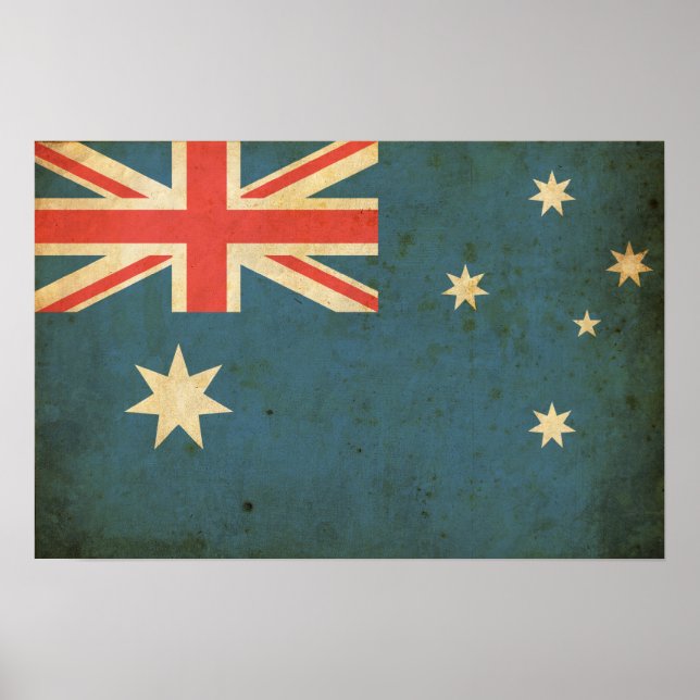 Pôster Vintage Austrália Flag (Frente)