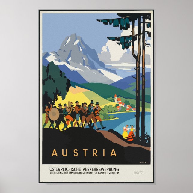 Poster Vintage Austria Viagem (Frente)
