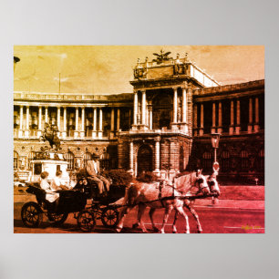 Poster Vintage Áustria Viena Palácio Hofburg