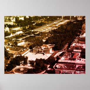 Poster Vintage Áustria Viena panorama do parque Belvedere