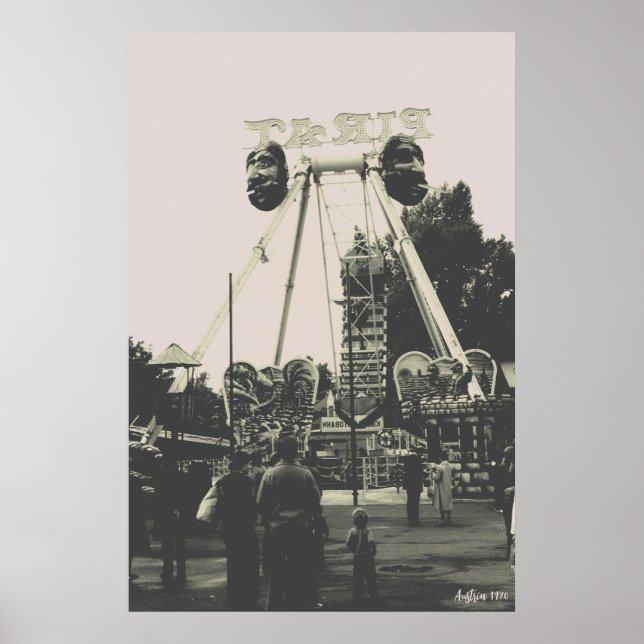 Poster Vintage Austria Vienna Prater amusement park (Frente)