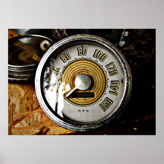Poster Vintage automobile speed gauge (Frente)
