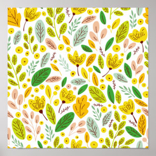 Poster Vintage Autumn Botanical Forest 