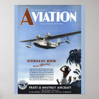 Vintage Aviation Magazine Airplane Cobrir Art Impr