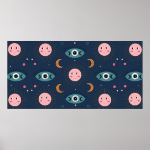 Poster vintage baby boho sem descontinuidades. Hippie chi