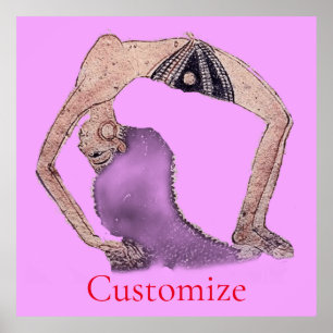 Poster Vintage Backbend Yoga Pose Thunder_Cove