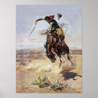 Pôster Vintage Bad Hoss, Charles M. Russell