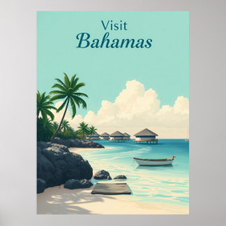 Poster Vintage Bahamas Travel
