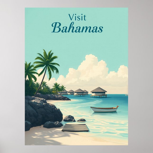 Poster Vintage Bahamas Travel (Frente)