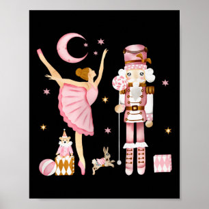 Poster Vintage Balé Noz-Cracker Natal Pink Xmas Wome