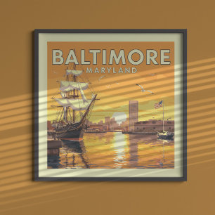 Poster Vintage Baltimore Maryland