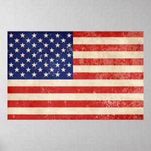 Poster Vintage - Bandeira Americana Incomodada