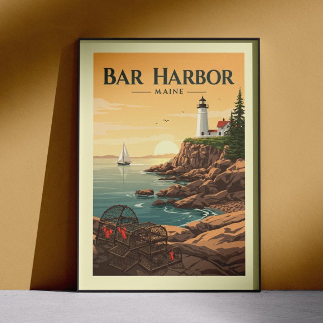 Poster Vintage Bar Harbor Maine (Criador carregado)