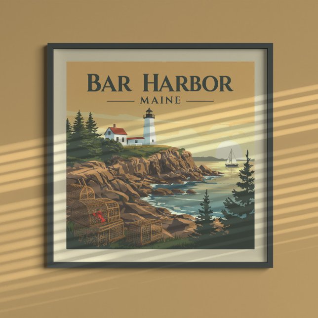 Poster Vintage Bar Harbor Maine (Criador carregado)