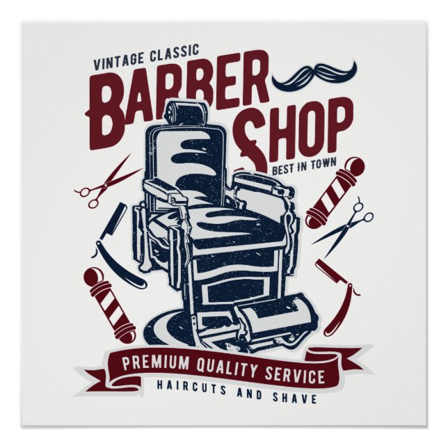 Pôster Vintage Barber Compra Poster (Frente)