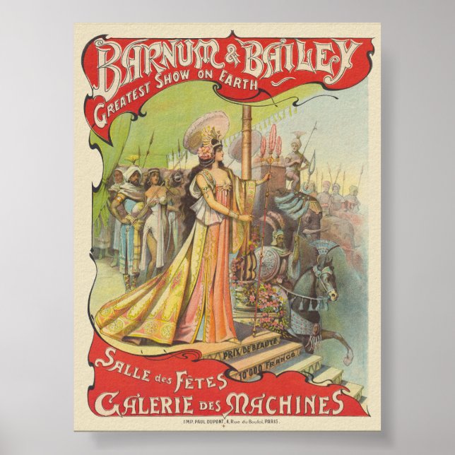 Poster vintage Barnum & Bailey 1901 (Frente)