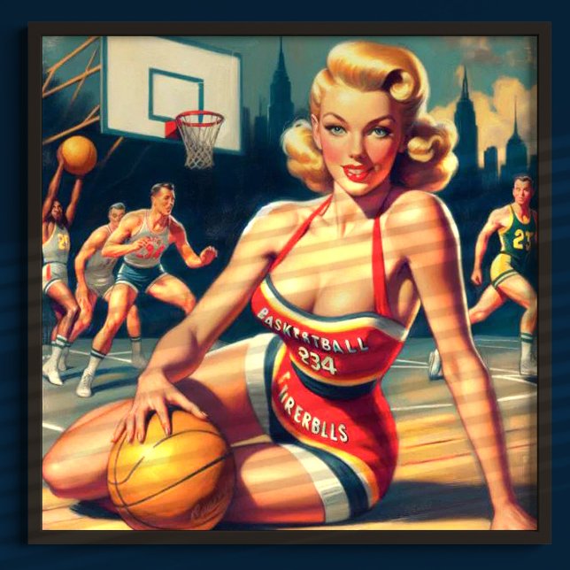 Poster Vintage Basball Girl (Criador carregado)