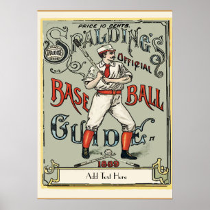 Pôster Vintage Baseball 1889 Adicionar texto