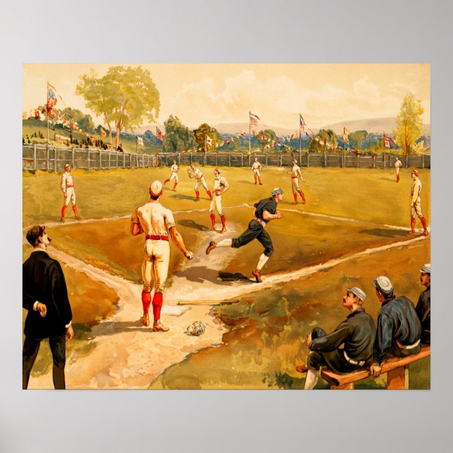 Poster Vintage Baseball Game (Frente)