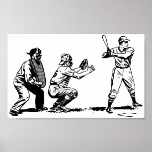 Poster Vintage Baseball Graphic