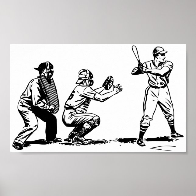 Poster Vintage Baseball Graphic (Frente)