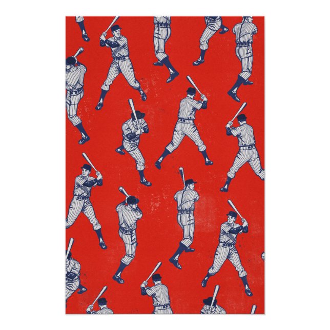 Pôster Vintage Baseball pattern (Frente)