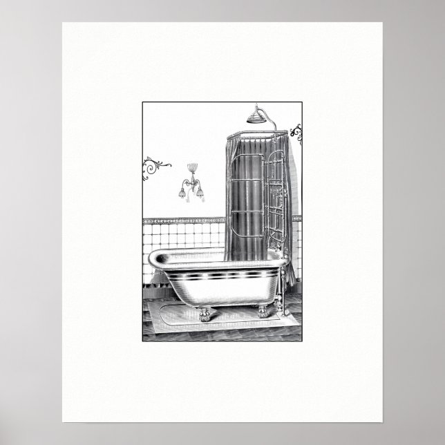Poster Vintage Bathtub (Frente)
