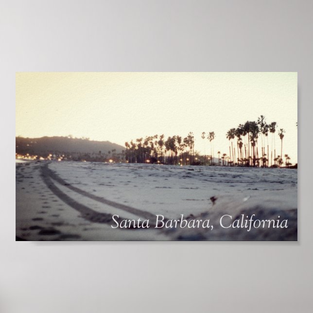 Poster Vintage Beach Santa Barbara (Frente)