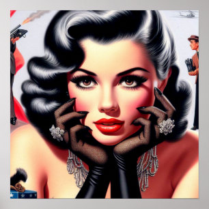 Poster Vintage BeauBonito Retrato De Rapariga