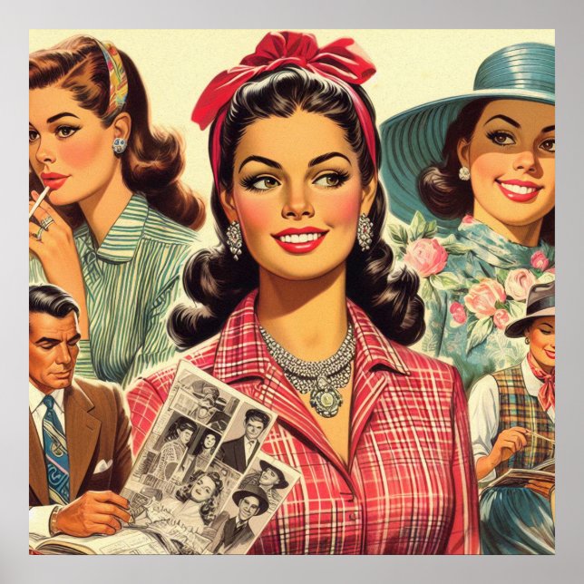 Poster Vintage Beauty Fashion Girls (Frente)