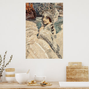 Poster Vintage Beauty Princesa Cisne Pintura Vrubel