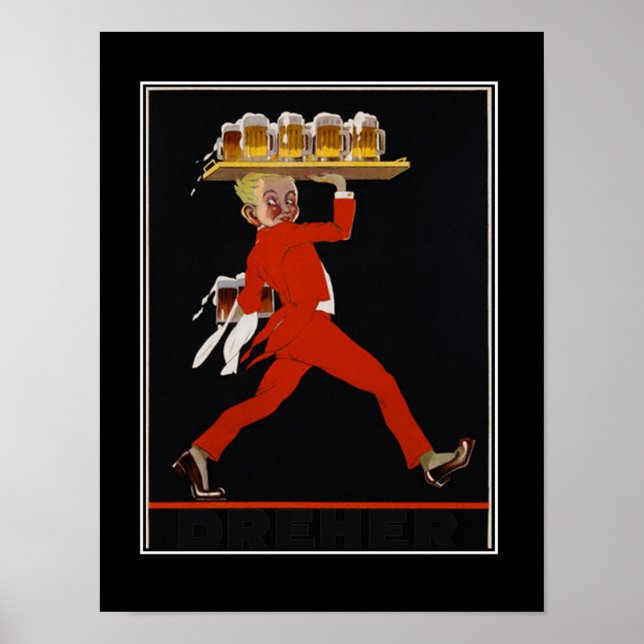 Poster vintage Beer Art Deco (Frente)