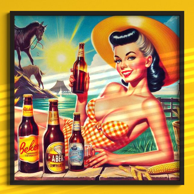 Poster Vintage Beer Summer Girl (Criador carregado)