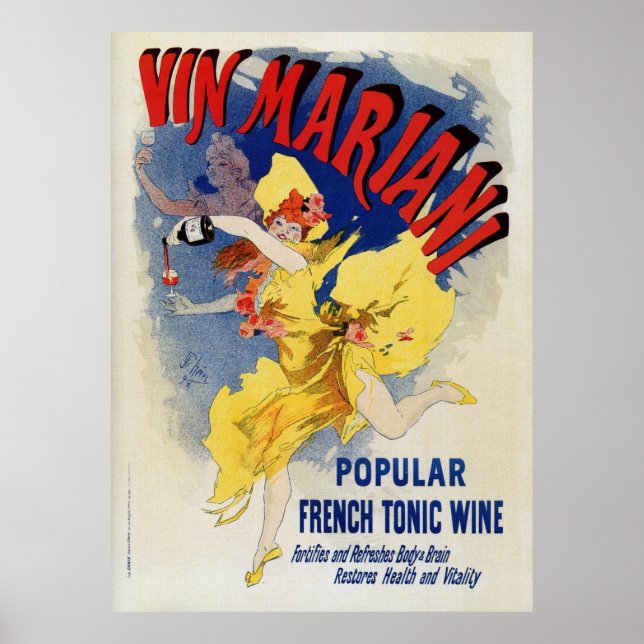 Pôster Vintage bellé époque vinho aperitivo (Frente)