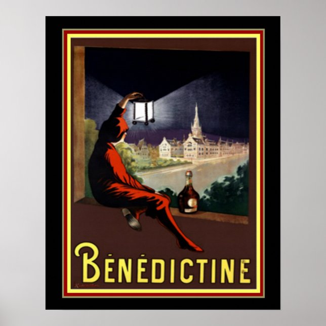 Pôster Vintage Benedictine Cognac Ad de Cappiello 16x20 (Frente)