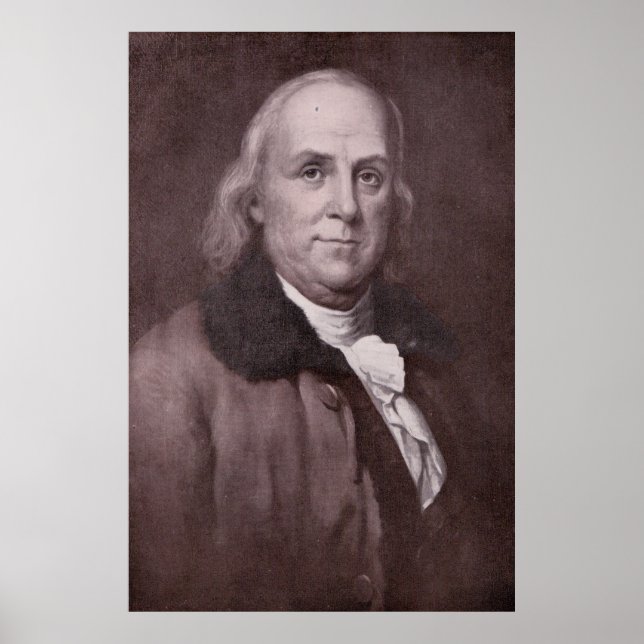 Poster Vintage Benjamin Franklin - Retrato (Frente)