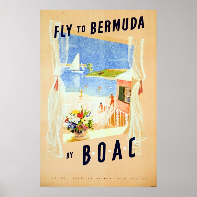 Poster Vintage Bermuda Viagem (Frente)