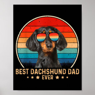 Poster Vintage Best Dachshund Dad Ever Father's Day Mens