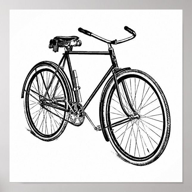 Poster Vintage Bicycle Illustration (Frente)