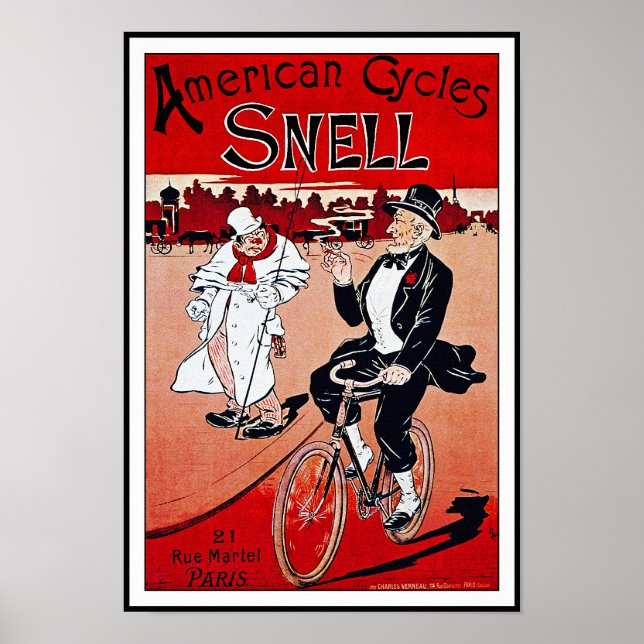 Pôster Vintage Bicycle Poster: American Cycle Snell (Frente)
