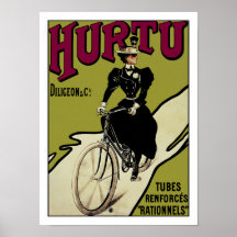 Vintage Bicycle Poster: Hurtu Bicicletas
