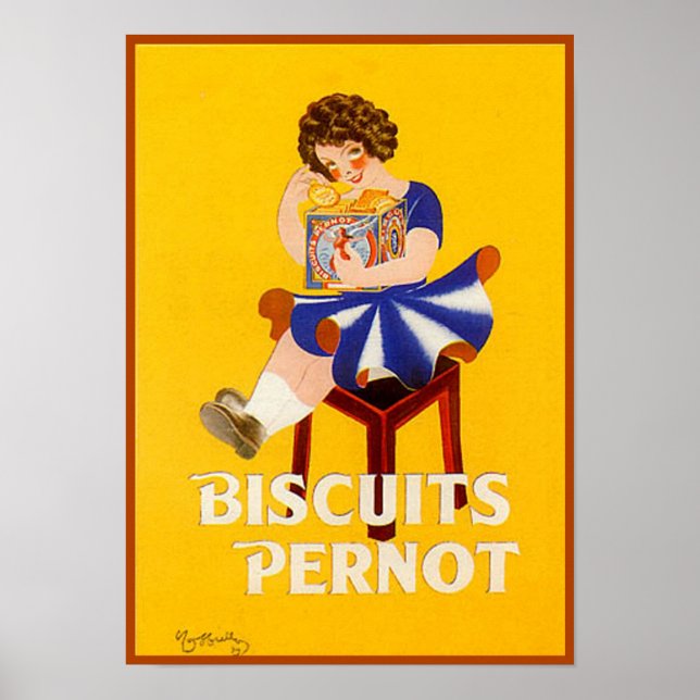 Poster Vintage Biscuits Pernot Ad (Frente)