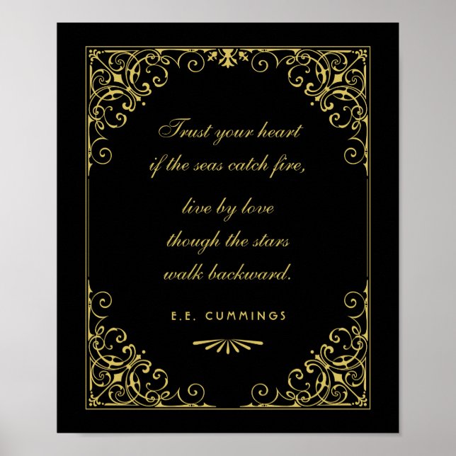 Poster Vintage Black and Dourado Art Deco Weding (Frente)