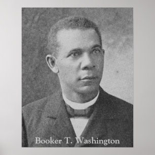 Poster Vintage Black & White Photo Booker T. Washington