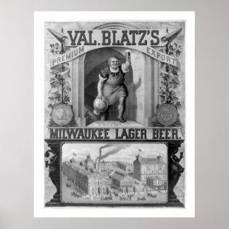 Pôster Vintage Blatz's Milwaukee Lager Beer