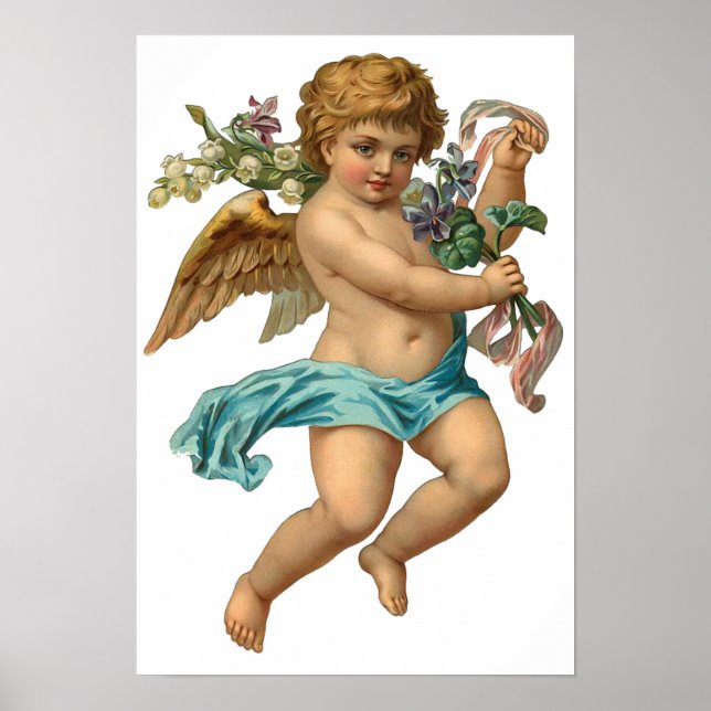 Pôster Vintage "Blue Cherub" (Frente)